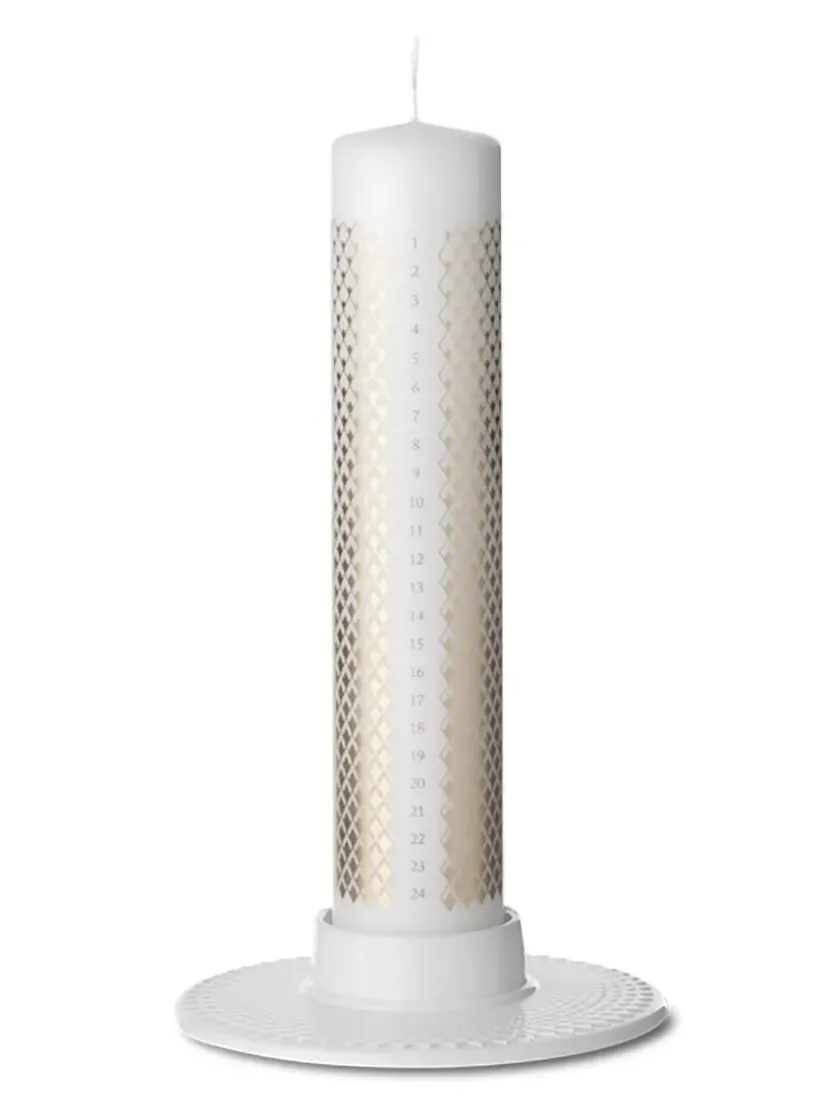 Lyngby Porcelæn Kalenderlys & Julelysestager|Lysestager<Rhombe Bloklysestage fra