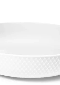 Lyngby Porcelæn Service<Rhombe serveringsskål, hvid fra