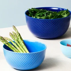 Lyngby Porcelæn Service<Rhombe skål, blå Ø17,5 fra