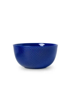 Lyngby Porcelæn Service<Rhombe skål, mørk blå Ø22 cm fra