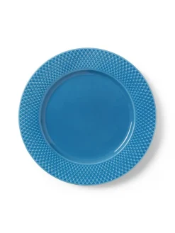Lyngby Porcelæn Service<Rhombe tallerken, blå Ø27 cm fra
