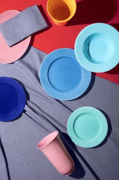 Lyngby Porcelæn Service<Rhombe tallerken, mørk blå Ø23 cm fra