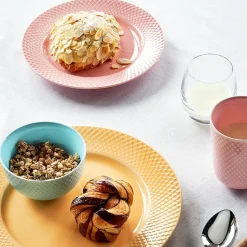 Lyngby Porcelæn Service<Rhombe tallerken, rosa Ø21 cm fra