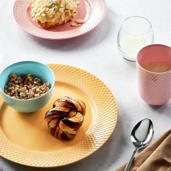 Lyngby Porcelæn Service<Rhombe tallerken, sand Ø27 cm fra