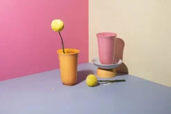 Lyngby Porcelæn Vaser<Rhombe vase, rosa fra