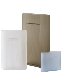 Muuto Vaser<Ridge Vase, white frosted glass fra