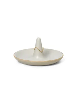 Ferm Living Service<Ring Cone, Off-white Speckle fra