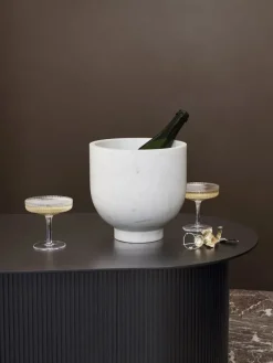 Ferm Living Service<Ripple Champagne Saucers Frosted, sæt á 2 fra