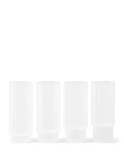 Ferm Living Service<Ripple Long Drink Glasses Frosted, sæt á 4 fra