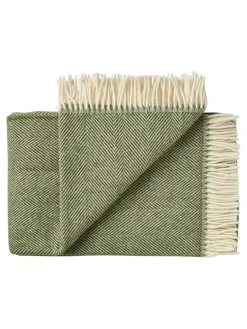 Silkeborg Uldspinderi Puder Og Plaider<Rømø Plaid, forest floor green fra