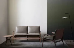 Stellar Works Sofaer<Rén Lounge sofa 2. pers natur eg, sort læder fra