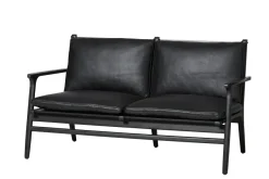 Stellar Works Sofaer<Rén Lounge sofa 2. pers natur eg, sort læder fra