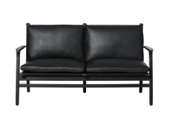 Stellar Works Sofaer<Rén Lounge sofa 2. pers sortmalet eg, sort læder fra