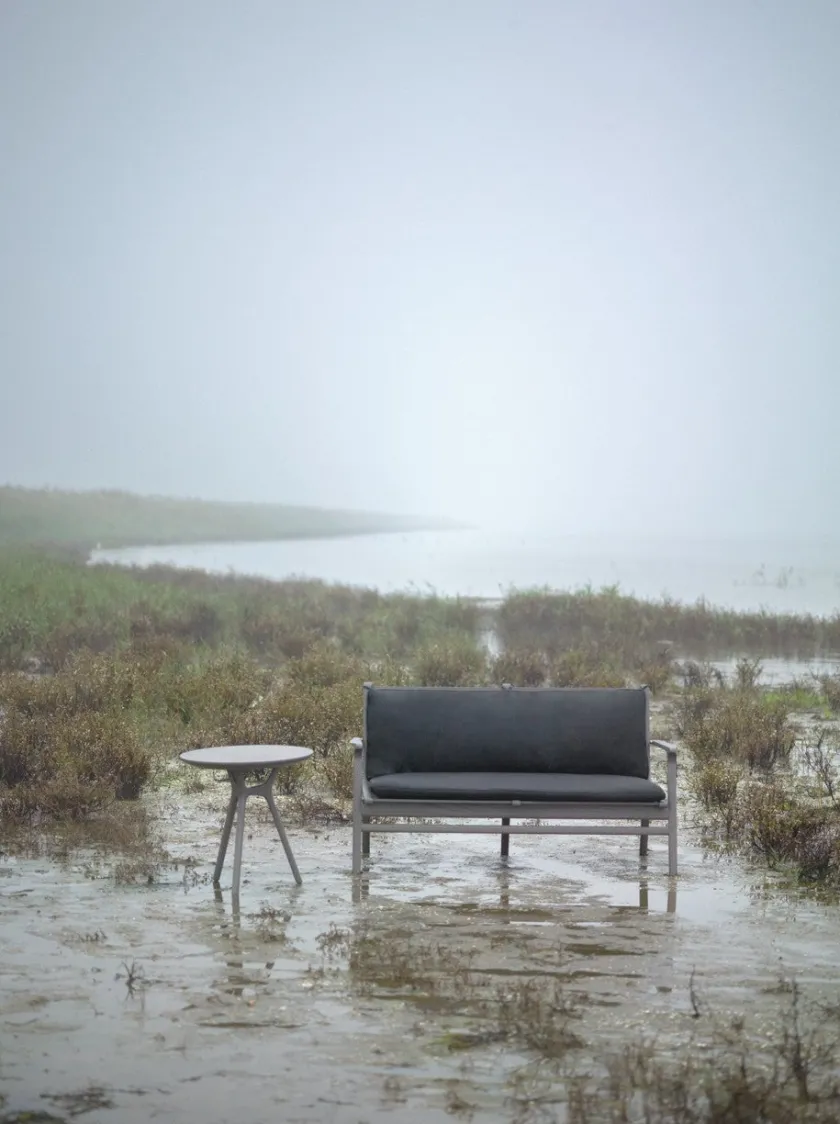 Stellar Works Sofaer<Rén Lounge sofa 2. pers sortmalet eg, sort læder fra