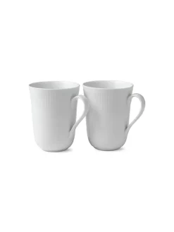 Royal Copenhagen Service<Blå Mega Riflet, 2-pak krus 33 cl