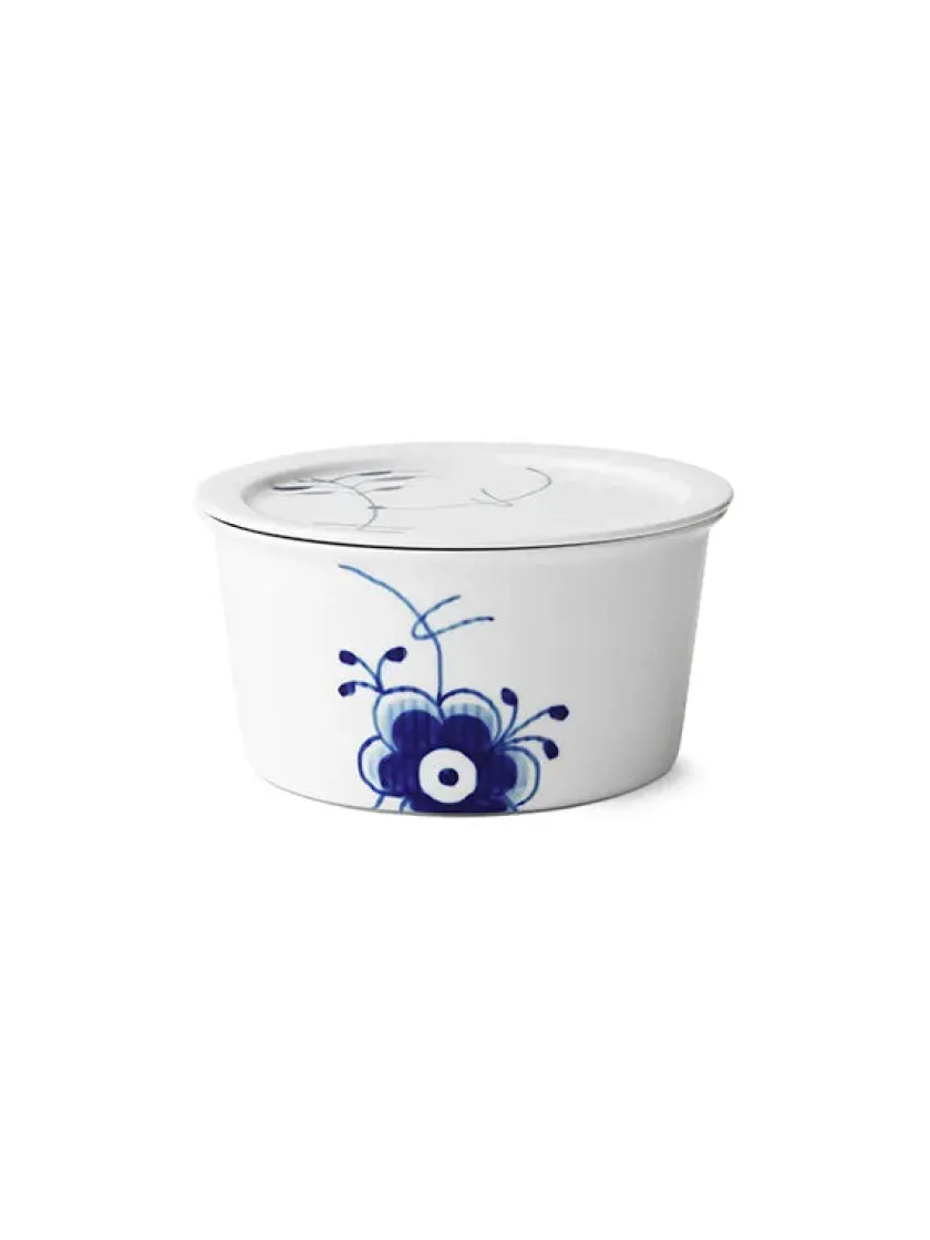 Royal Copenhagen Service<Blå Mega Riflet, skål med låg 100 cl