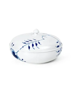 Royal Copenhagen Service<Blå Mega Riflet, skål m. låg 130 cl