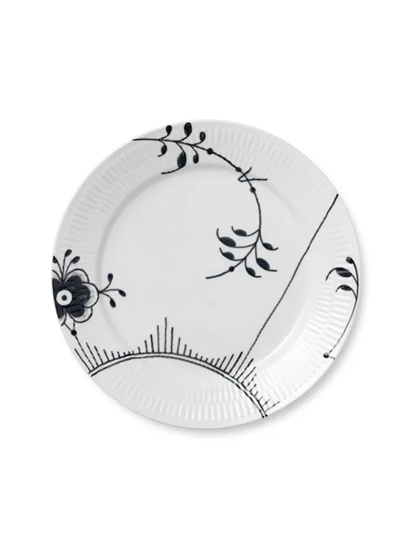 Royal Copenhagen Service<Blå Mega Riflet, tallerken 27 cm mønster 6