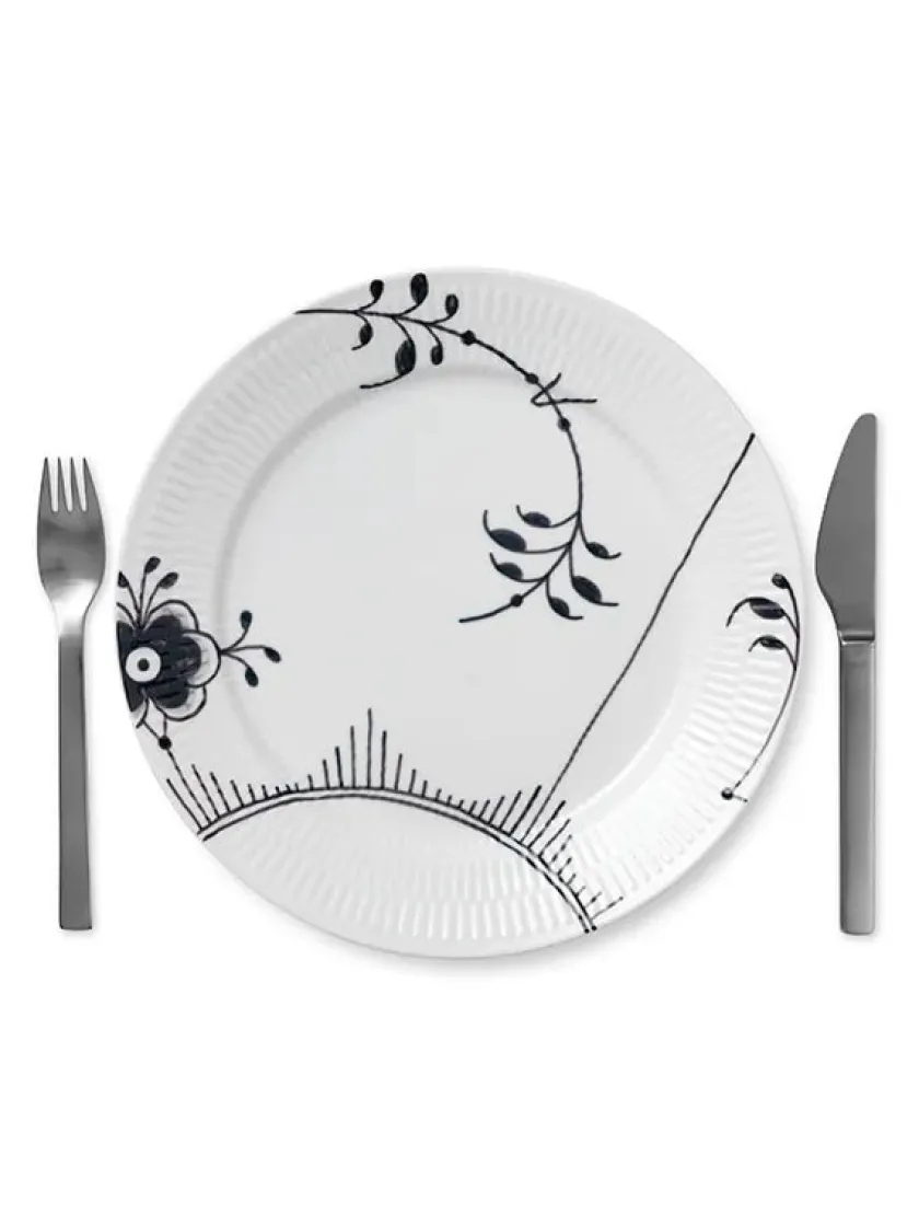 Royal Copenhagen Service<Blå Mega Riflet, tallerken 27 cm mønster 6