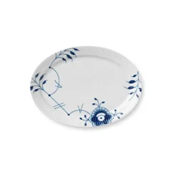 Royal Copenhagen Gaver Til Hende|Service<Blå Mega Riflet, oval tallerken 28 cm