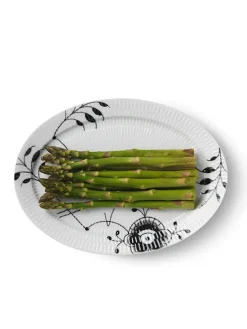 Royal Copenhagen Gaver Til Hende|Service<Blå Mega Riflet, oval tallerken 28 cm