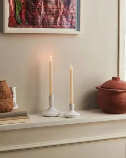 Royal Copenhagen Lysestager<Blå Mega Riflet, lysestage 8 cm