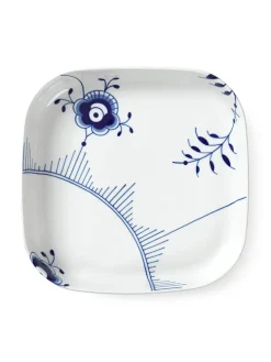 Royal Copenhagen Service<Blå Mega Riflet, firkantet ovnfast fad 30 x 30cm
