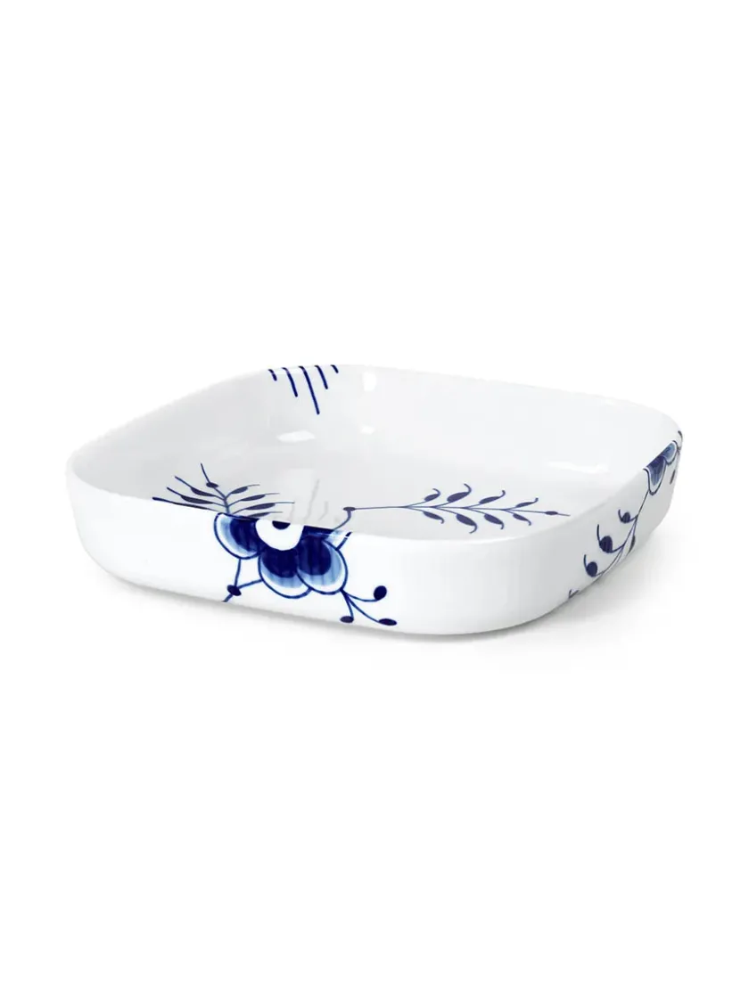 Royal Copenhagen Service<Blå Mega Riflet, firkantet ovnfast fad 30 x 30cm