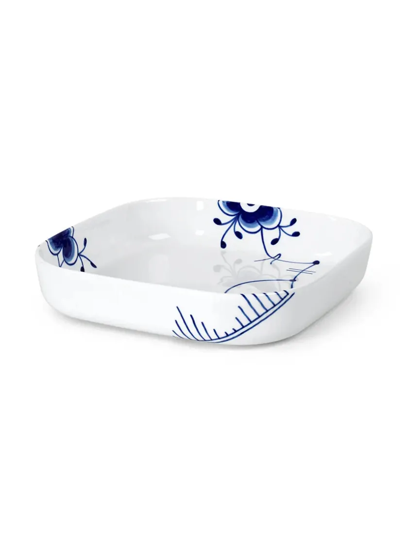 Royal Copenhagen Service<Blå Mega Riflet, firkantet ovnfast fad 30 x 30cm