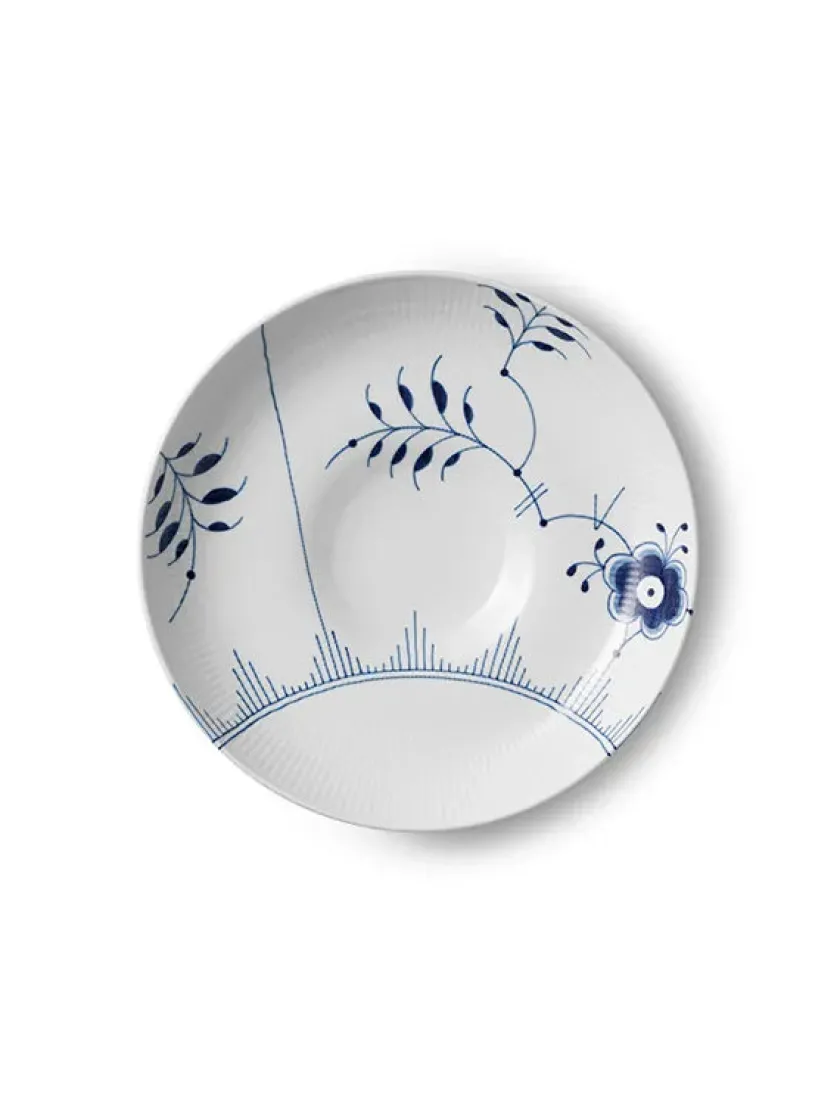 Royal Copenhagen Service<Blå Mega Riflet, fad 34 cm