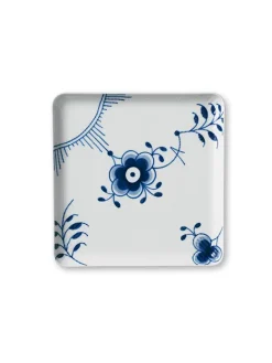Royal Copenhagen Service<Blå Mega Riflet, firkantet tallerken 20 cm