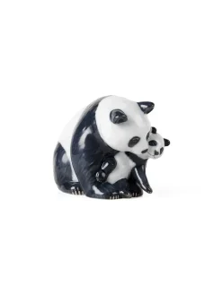 Royal Copenhagen Figurer<Figurine Panda, spisende 18 cm