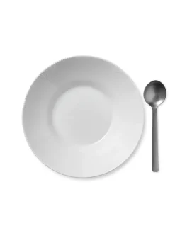 Royal Copenhagen Service<Hvid Elements, dyb tallerken 25 cm