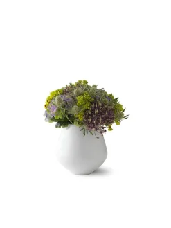 Royal Copenhagen Vaser<Hvid Riflet, mellem vase 15 cm