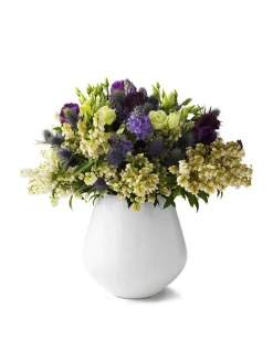 Royal Copenhagen Vaser<Hvid Riflet, stor vase 20,5 cm