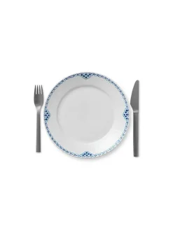 Royal Copenhagen Service<Hvid Riflet, tallerken 22 cm