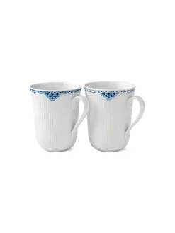 Royal Copenhagen Gaver Til Hende|Service<Hvid Riflet, 2-pak kurs 33 cl