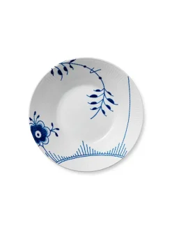 Royal Copenhagen Service<Hvid Riflet, dyb tallerken 24 cm