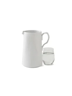 Royal Copenhagen Kander|Service<Hvid Riflet, kande 1,5 l