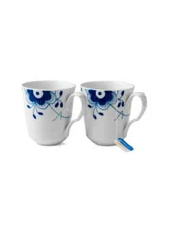 Royal Copenhagen Gaver Til Hende|Service<Hvid Riflet, 2-pak krus 37 cl