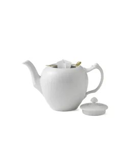 Royal Copenhagen Kander<Hvid Riflet, tekande med låg 100 cl