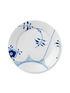 Royal Copenhagen Service<Hvid Riflet, tallerken 27 cm