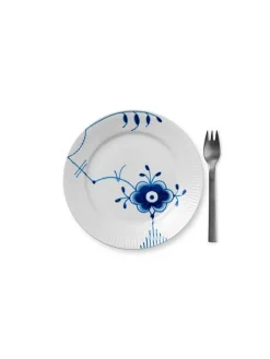 Royal Copenhagen Gaver Til Ham|Gaver Til Hende<Sort Mega Riflet, tallerken 19 cm