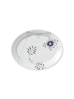 Royal Copenhagen Gaver Til Ham|Gaver Til Hende<Sort Mega Riflet, oval tallerken 34 cm
