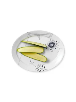 Royal Copenhagen Gaver Til Ham|Gaver Til Hende<Sort Mega Riflet, oval tallerken 34 cm