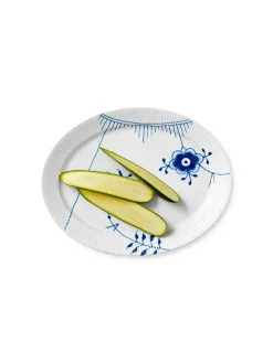 Royal Copenhagen Gaver Til Ham|Gaver Til Hende<Sort Mega Riflet, oval tallerken 34 cm