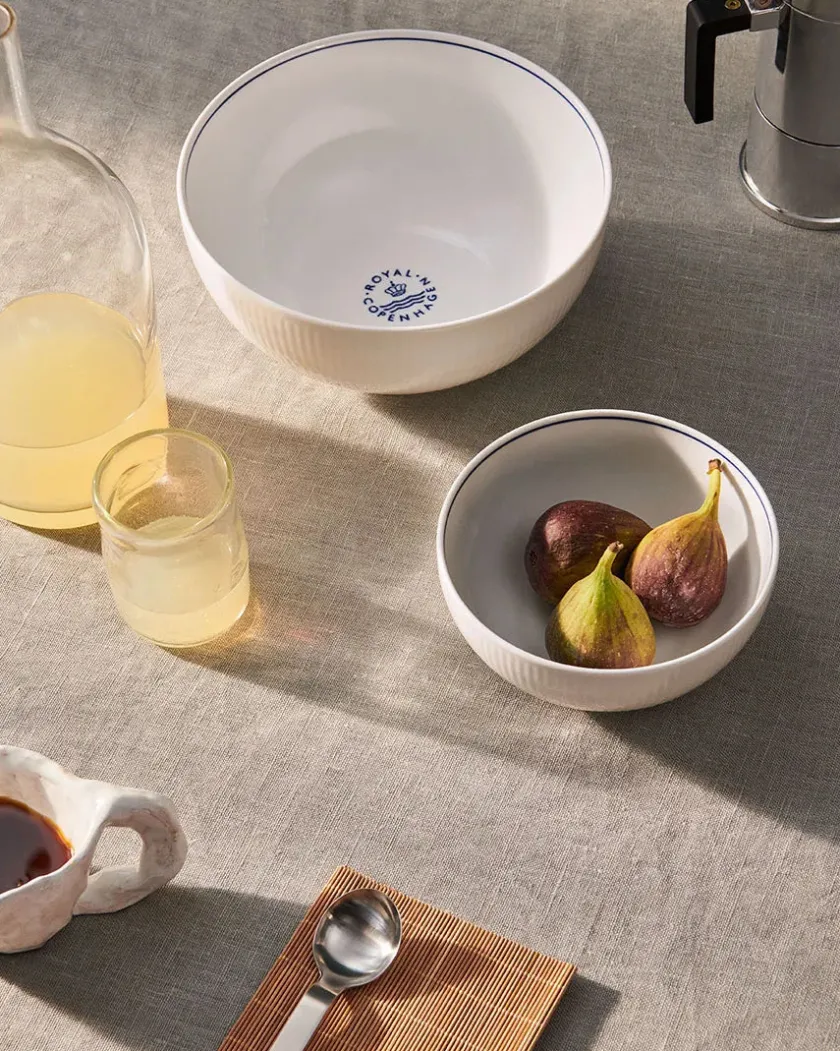 Royal Copenhagen Gaver Til Ham|Service<Sort Mega Riflet, skål 15 cm