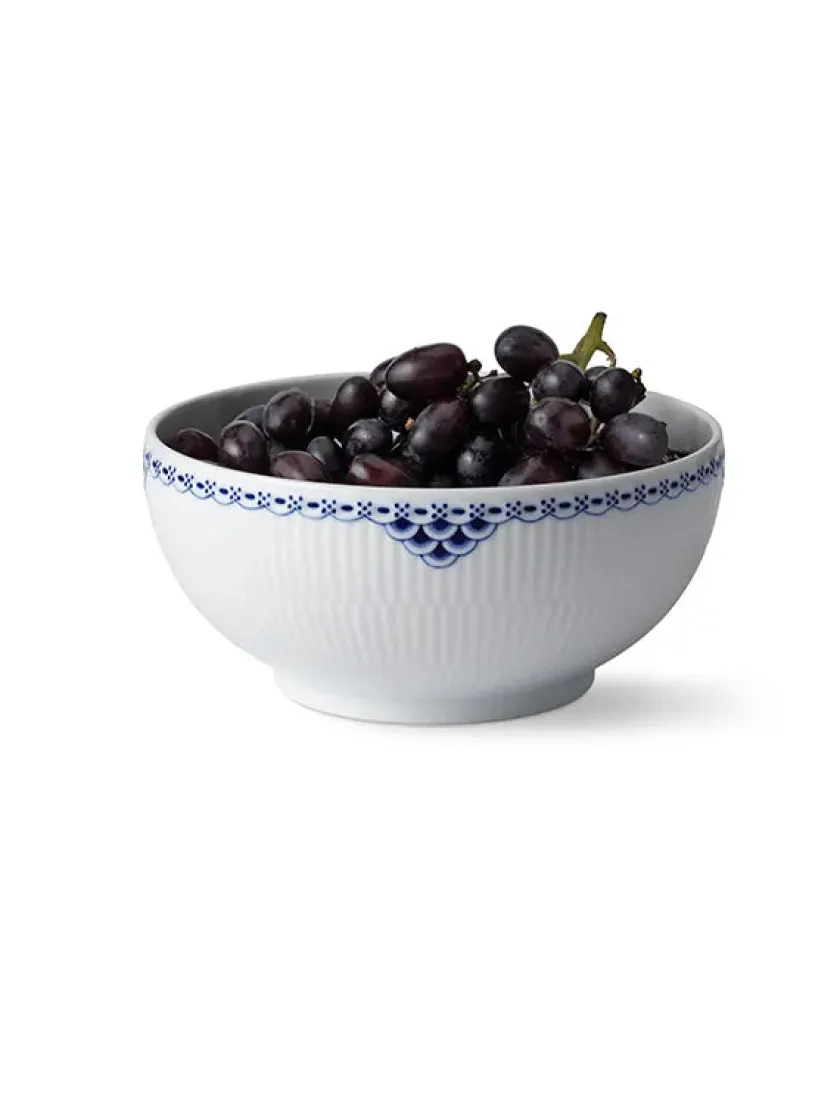 Royal Copenhagen Gaver Til Ham|Service<Sort Mega Riflet, skål 18 cm