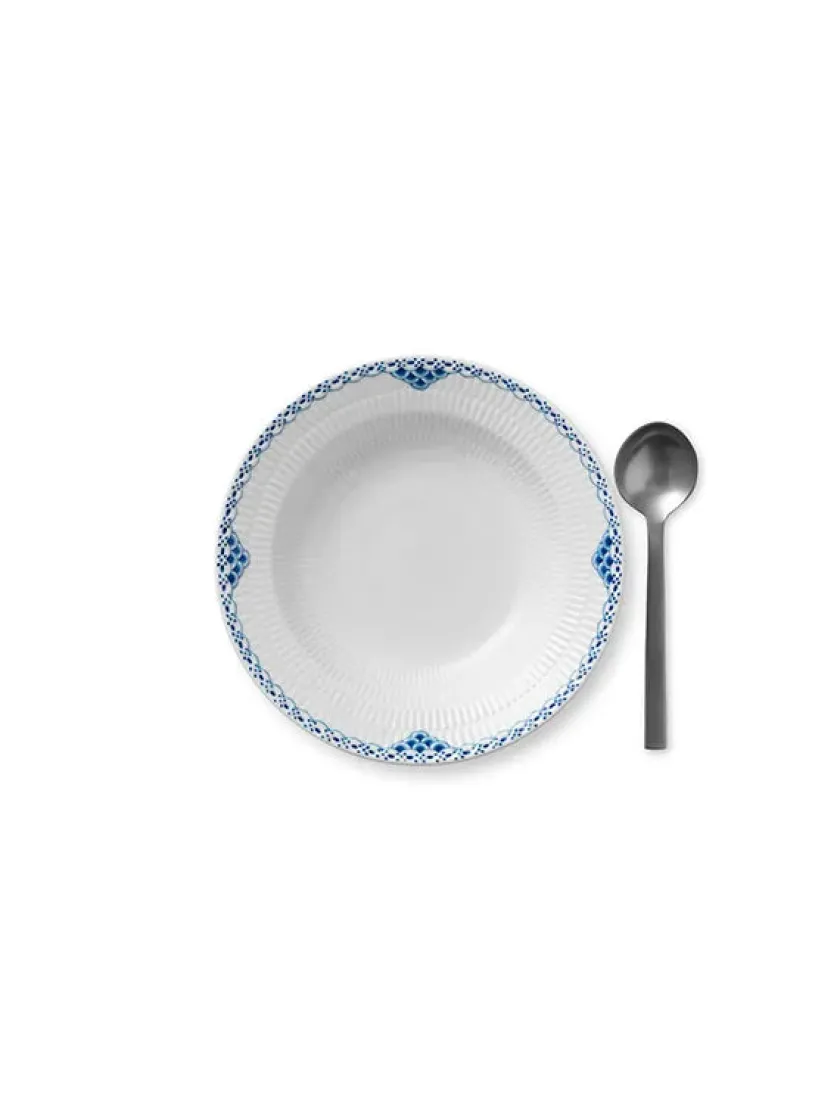Royal Copenhagen Gaver Til Ham|Gaver Til Hende<Sort Mega Riflet, dyb tallerken 21 cm