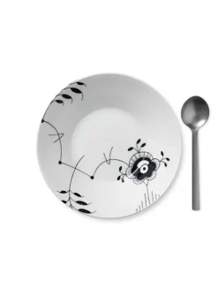 Royal Copenhagen Gaver Til Ham|Gaver Til Hende<Sort Mega Riflet, dyb tallerken 24 cm